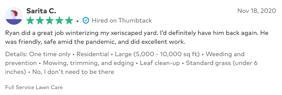 Customer review 8 for Big Blu's
