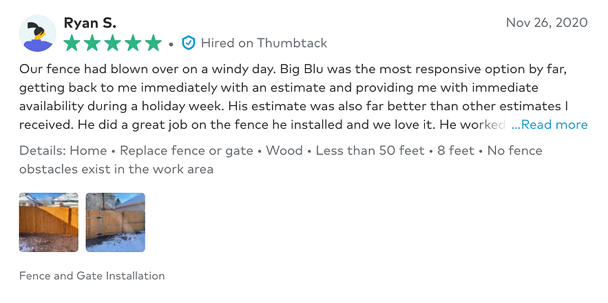 Customer review 10 for Big Blu's